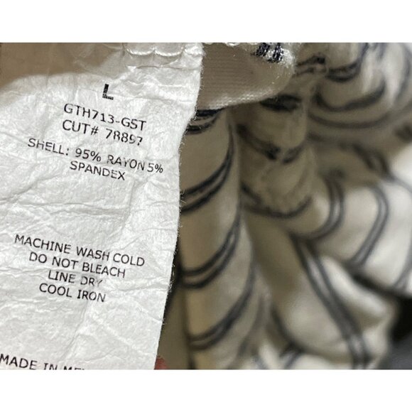 Green Envelope T-Shirt Ruffle Sleeve Size L Large Black White Stripe - Picture 6 of 6